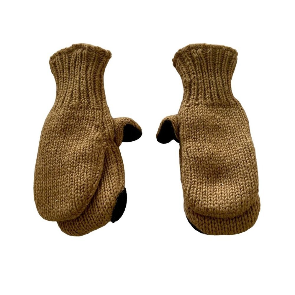 NIrvana Designs Adult Lined Brown Wool Knit Dog Face Gloves Mittens Puppets - Picture 2 of 6